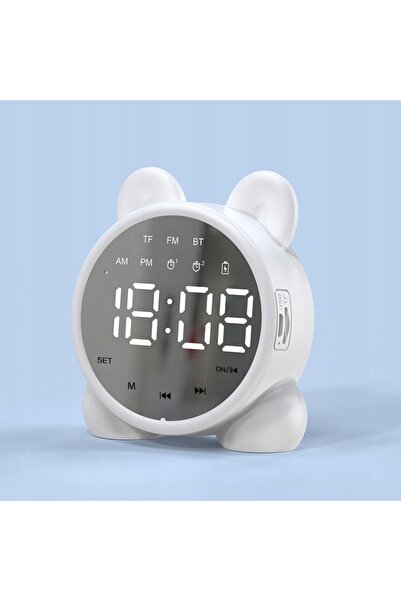 NO BRAND Ceas cu alarmă LED, radio FM, difuzor Bluetooth, oglindă Bluetooth, ...