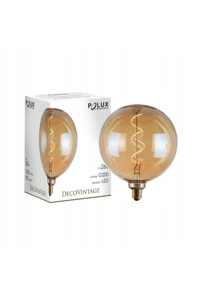 NO BRAND Decovintage Bec LED cu filament G200 Chihlimbar E27 4W 260Lm 1800K B...