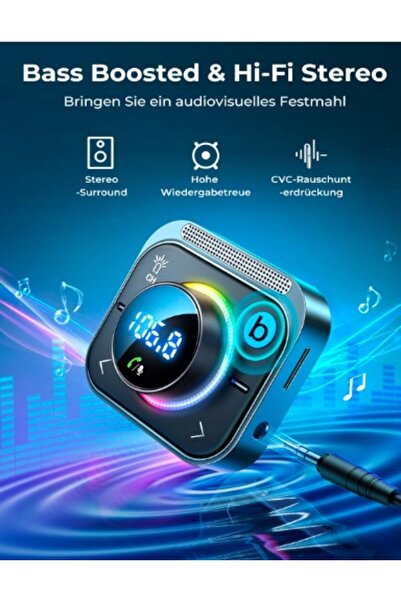 NO BRAND Transmițător FM Bluetooth de 96W pentru mașină cu încărcare rapidă P...
