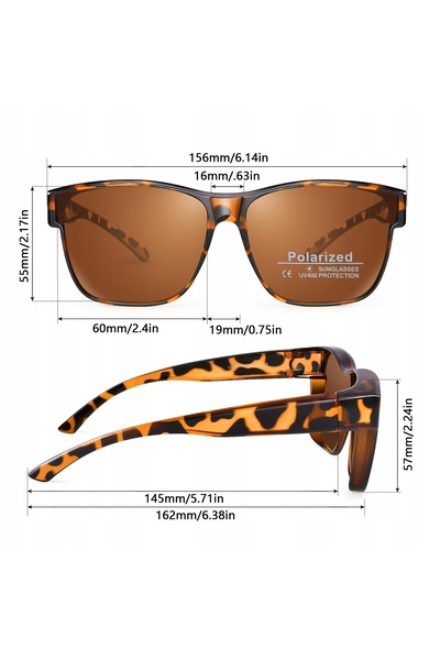 NO BRAND Ochelari de soare polarizați, tip clip-on, cu dioptrii, maro