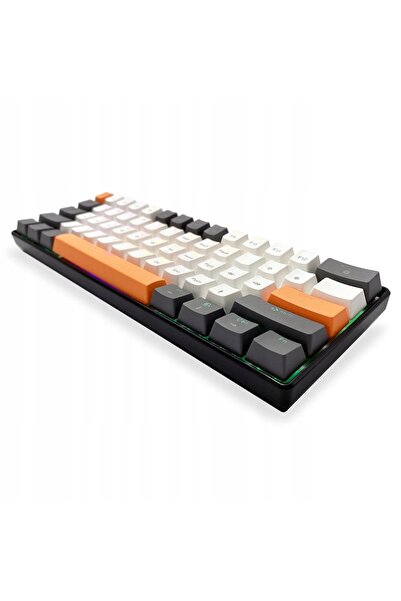 NO BRAND Tastatură mecanică de gaming 60% cu iluminare de fundal RGB LED și s...