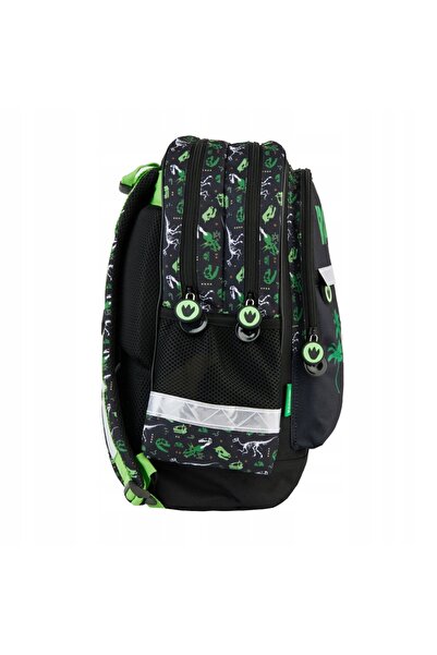 NO BRAND Rucsac școlar cu multiple compartimente Paso Negru, Multicolor, Verd...