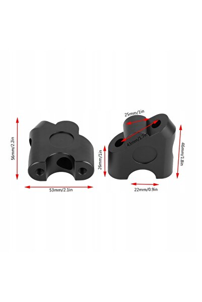 NO BRAND Adaptoare înălțătoare ghidon motocicletă 22-30mm suport