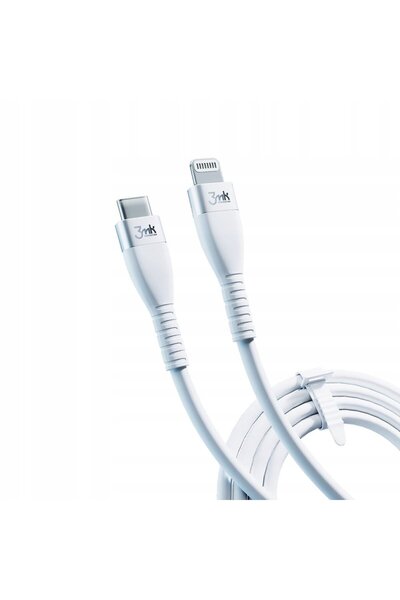 NO BRAND Cablu 3Mk USB Tip C - Apple Lightning 1 m Alb