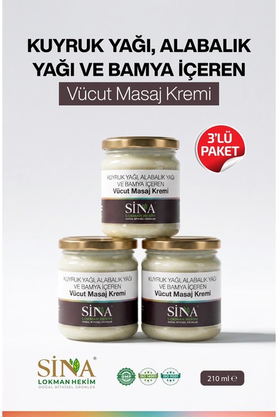 SİNA LOKMAN HEKİM Kuyruk Yağı Kremi, Alabalık Yağı Kremi, Bamya Tohumu Yağı K...
