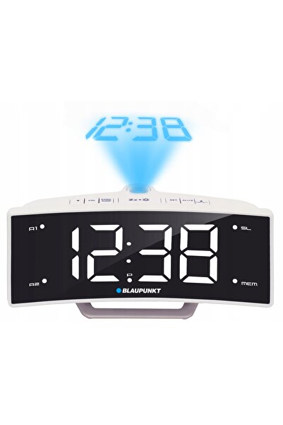 NO BRAND Radio FM Blaupunkt cu ceas cu alarmă și proiector USB alb