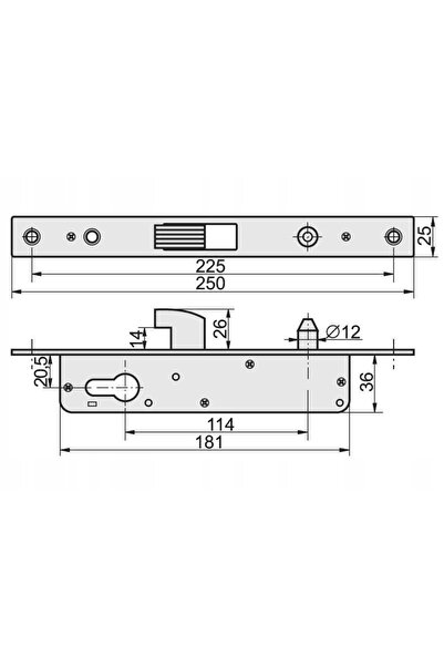 NO BRAND Profil cu lacăt încastrat tip cârlig 60x30mm