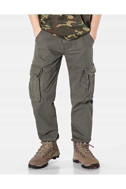 NO BRAND Pantaloni cargo militari pentru bărbați, cu 6 buzunare, din bumbac Q...