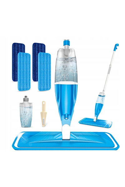 NO BRAND Mop plat cu pulverizator, microfibră, 4 rezerve pentru podea