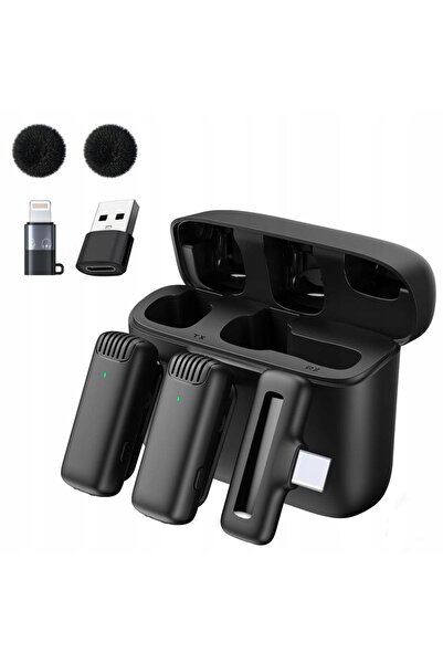 NO BRAND Microfon wireless de lavalieră pentru telefon USB C / iPhone 16 15 1...