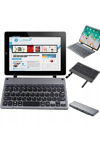 NO BRAND Tastatură pliabilă pentru tabletă, wireless, portabilă, Bluetooth, c...