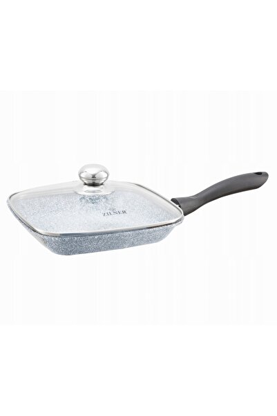 NO BRAND Tigaie de grătar din piatră de 24 cm cu capac, pentru inducție