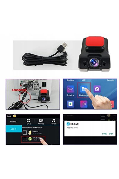 NO BRAND Înregistrator auto DVR pentru radio Android 2DIN Cameră frontală 108...