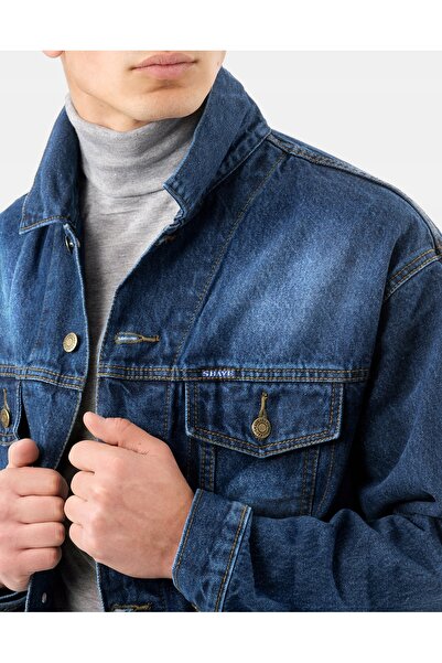 NO BRAND Hanorac Katana pentru bărbați, din denim, Jupa Jeans, albastru marin...