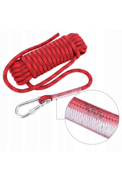 NO BRAND Coardă statică de alpinism de 12mm, 30m, cu 2 carabiniere