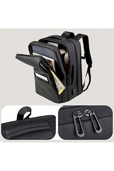NO BRAND Rucsac negru de 40L-50L cu USB extern pentru laptop și cărți