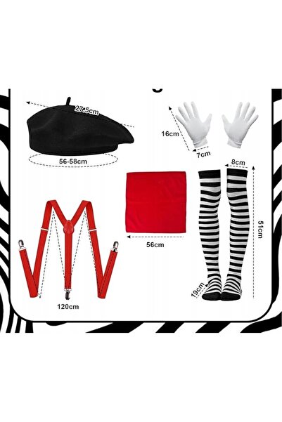 NO BRAND MIMA ACCESORII DE COSTUM BERETĂ BRETELE MĂNUȘI SET BAL DE COSTUME