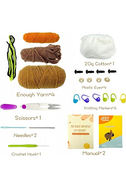 NO BRAND Kit de croșetat pentru începători Capibara cu instrucțiuni video