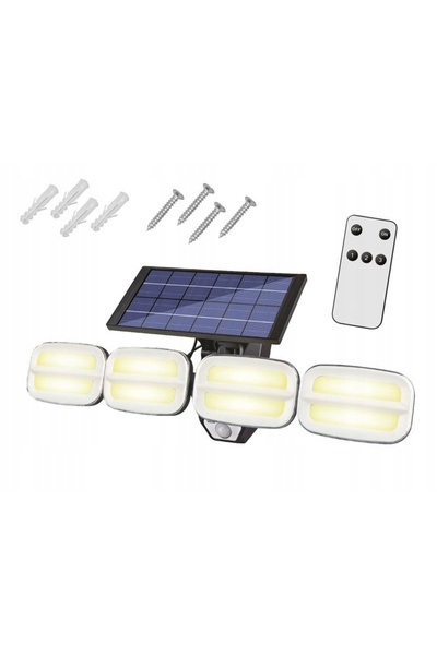 NO BRAND Lampă solară de perete 8*COB cu senzor de mișcare și telecomandă