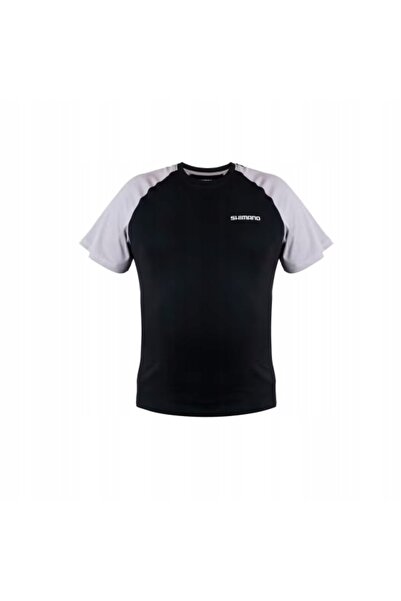 Shimano Tricou negru cu mânecă scurtă, mărimea M, 100% bumbac