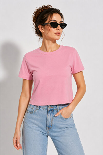 Parkur Modal Crew Neck Short Sleeve Belted T-Shirt – Pink