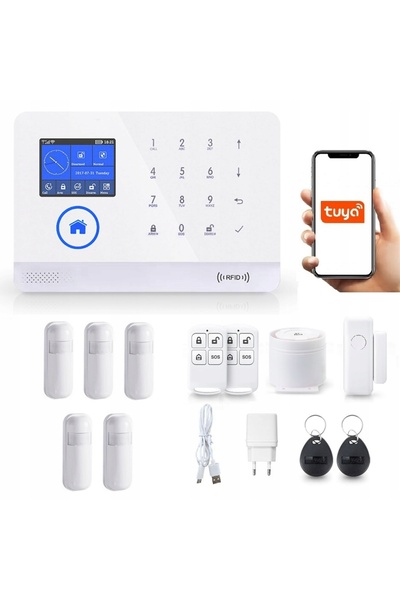 OnShoping Alarmă wireless LCD 2.4' GSM WiFi Tuya Smart în Polonia + 5Xpir