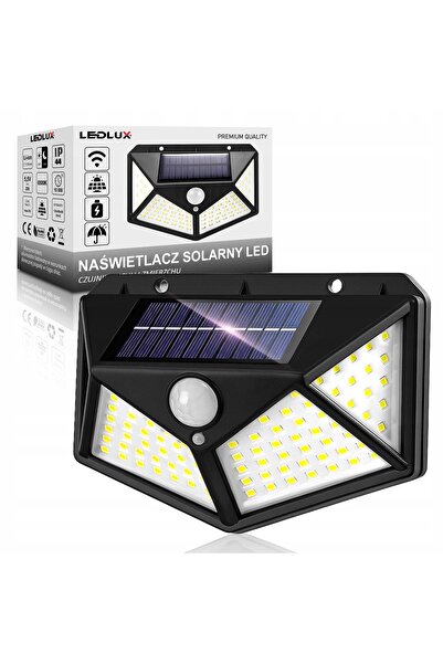 NO BRAND 4x Lampă solară LED de exterior, de perete, tip proiector, cu senzor...