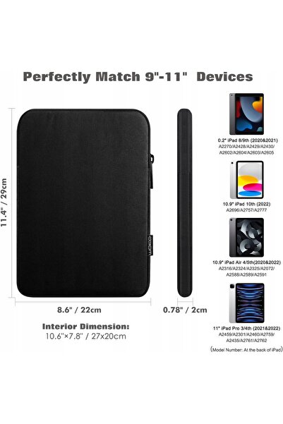 NO BRAND Geantă tabletă Moko 9-11 " pentru iPad Pro Air Samsung Tab S7/S8/S9 ...