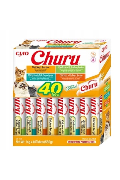 NO BRAND Inaba Cat Churu Varietăți cu Pui - o delicatesă pentru