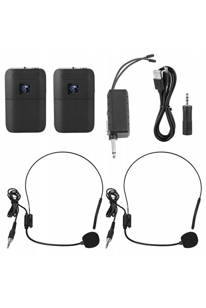 NO BRAND Microfon portabil UHF fără fir cu cască, 2 transmițătoare