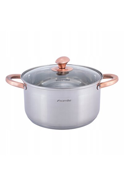 NO BRAND Vas de gătit cu capac, tradițional, 5L, din oțel, 24cm, pentru induc...