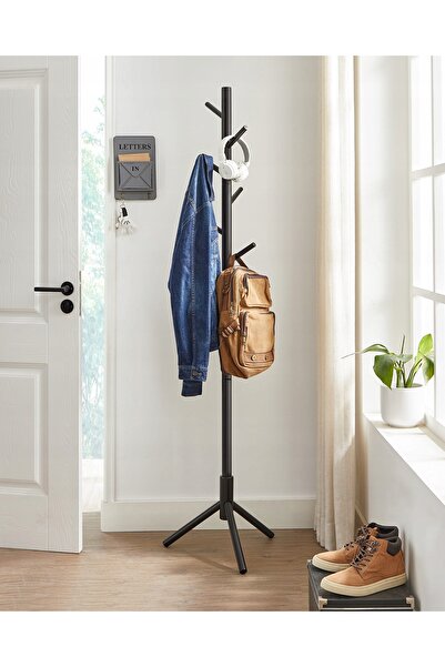 NO BRAND Cuier de podea din lemn, negru, pentru hol LOFT