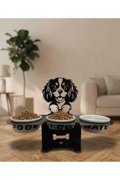 Dekoratif Köpek Mama ve Su Seramik Kabı Besleme Tasarımı Ev Dekorasyon