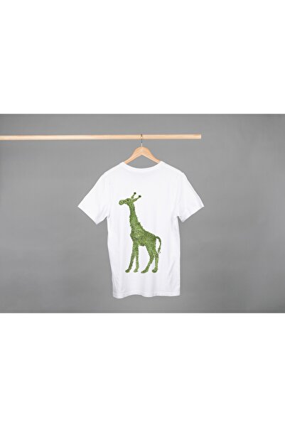 Noname Tricou Unisex Bumbac Premium Casual " Girafa verde " Inscriptie