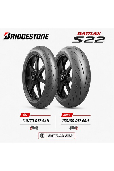 Bridgestone Battlax S22 110/70 R17 54H - 150/60 R17 66H Ön Arka Motosiklet La...