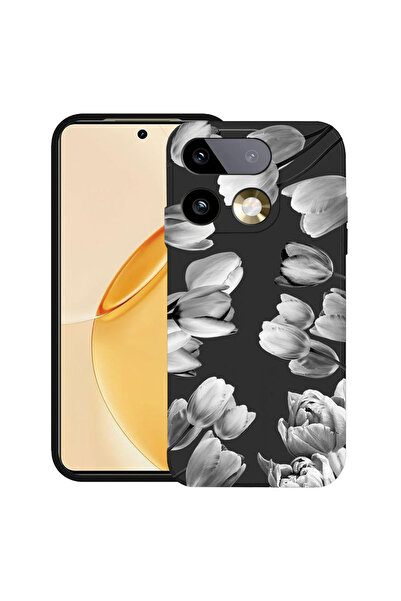 bestcase ®   Θήκη TPU Υπέρλεπτη Husa για Realme 16 Pro 5G, Φλοράλ - Μαύρη Του...