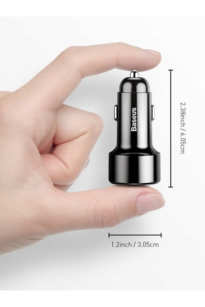 Baseus ÎNCĂRCĂTOR AUTO MAGIC 1XUSB + 1X USB TYPE-C PD 45W 6A
