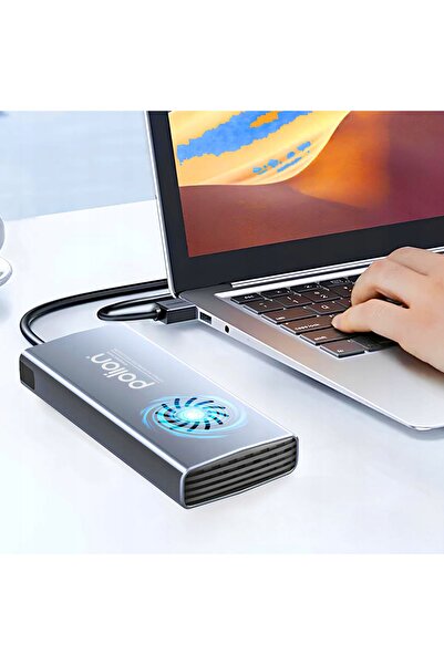 NO BRAND Polion Ventilator de răcire pentru M.2 NVMe SSD USB-C 3.2 10Gbps