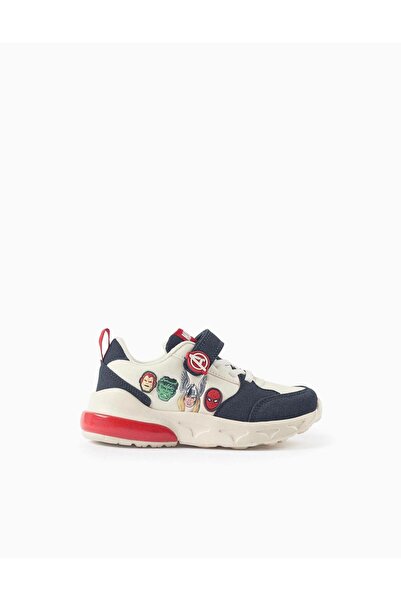 Ziddy Light-Up Trainers With Avengers Print For Boys, White/Red/Blue