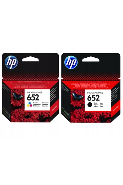 NO BRAND Pachet cerneală 2X Hp 652 Negru F6V25Ae Culoare F6V24Ae
