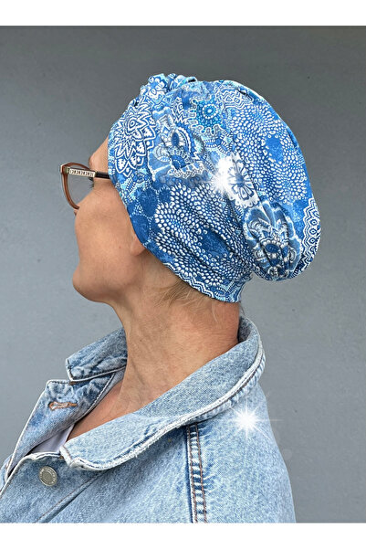 NO BRAND Turban Sara Wek-307, tip bonetă, încrețită pe cap, și pentru chimiot...