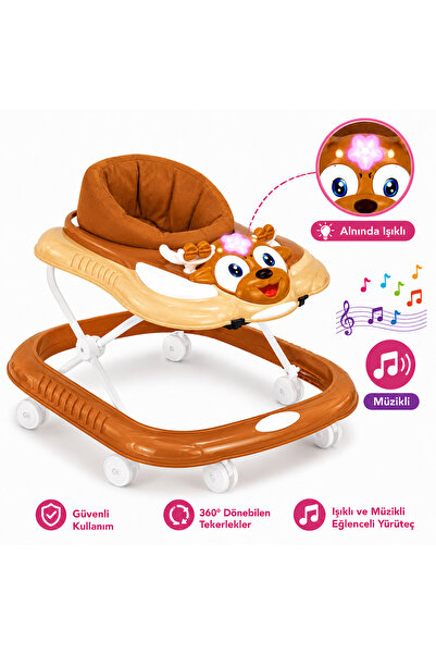 Kasel Müzikli ve ışıklı çocuk bebek yürüteç