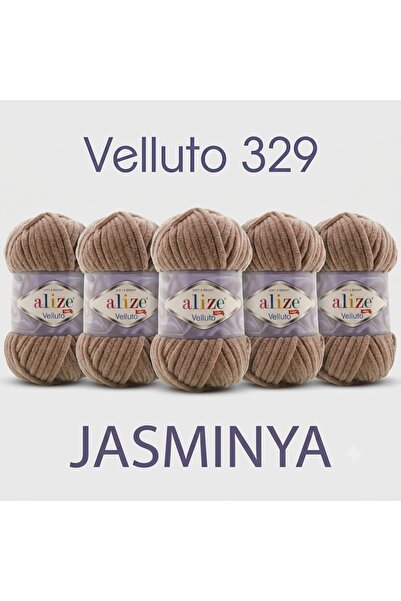 Alize 5 bucăți de ață de catifea Velluto nr. 329 pentru pulovere, pălării, eș...