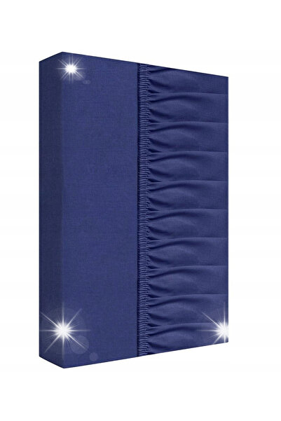 NO BRAND Cearșaf de pat din bumbac cu elastic 140x200 bleumarin