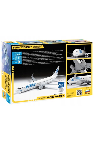 NO BRAND Zvezda 7019 Model de avion de pasageri Boeing 737-800 1/144 Z7019