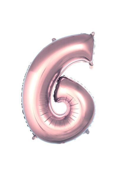 Parti Dükkanı 40 Inch 100 cm Rose Gold 6 Number Foil Balloon Helium Compatibl...