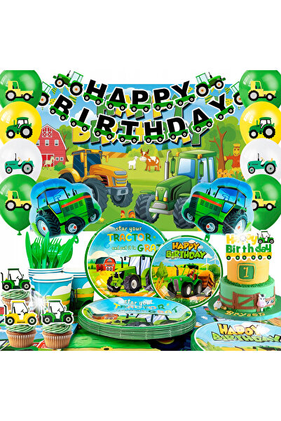 NO BRAND Set de decorațiuni pentru masă cu tematică fermă și tractor, baloane...