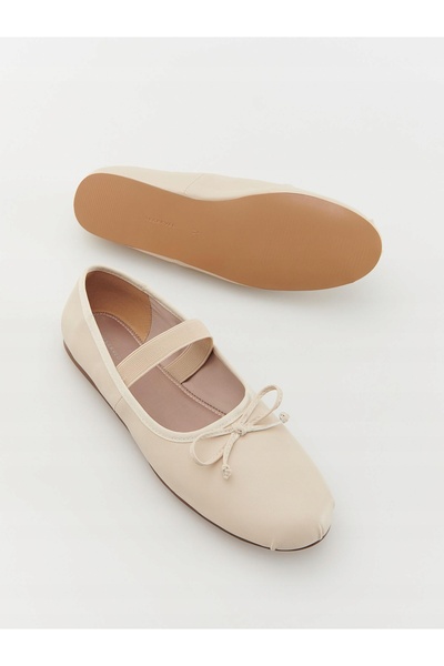 NO BRAND Balerini clasici bej, din piele ecologică, tip slip-on, mărimea 40