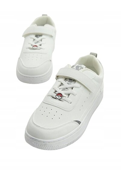 NO BRAND Pantofi albi Tramki cu toc mic din piele ecologică cu velcro, cu mot...