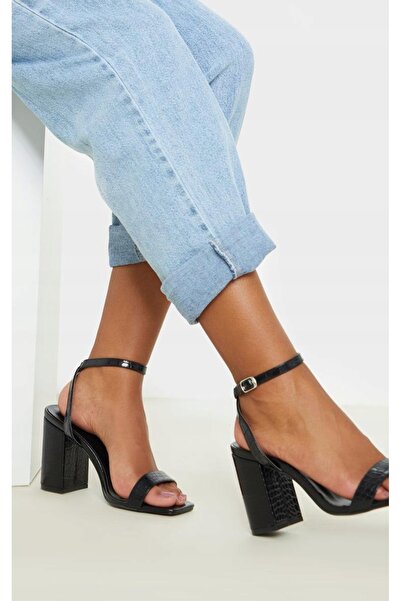NO BRAND Sandale Negre Platformă Piele Eko Toc Prettylittlething 36